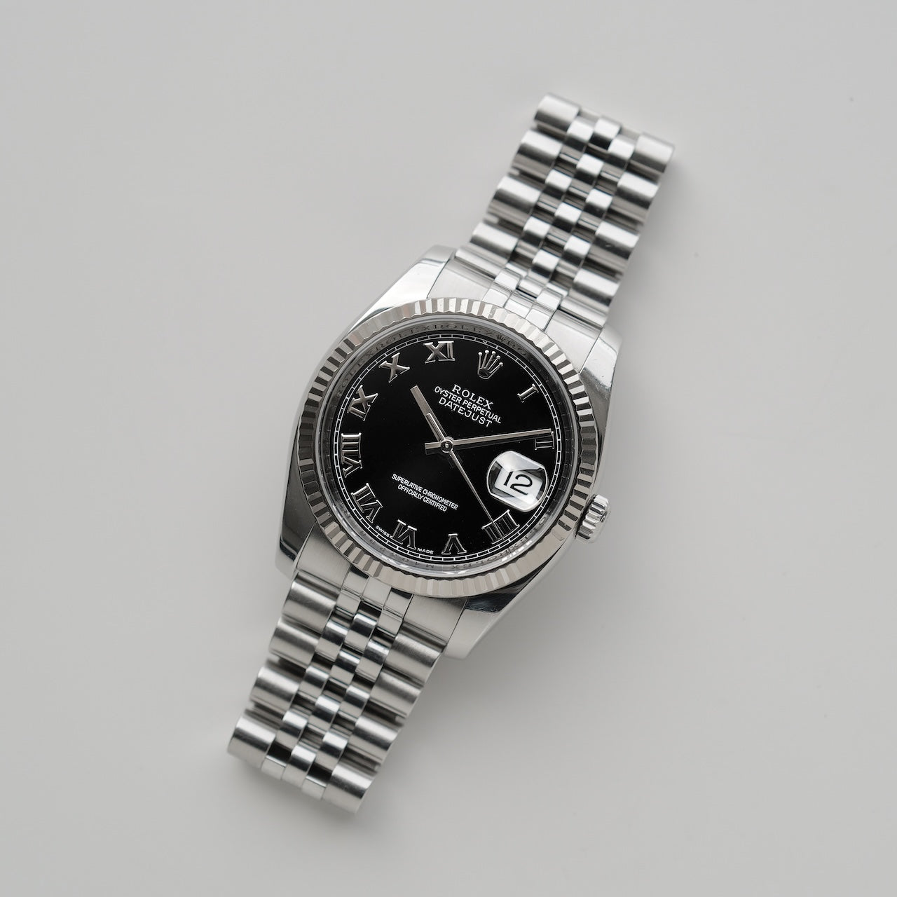 ロレックス/デイトジャスト116234/M番/ブラックローマン/WG