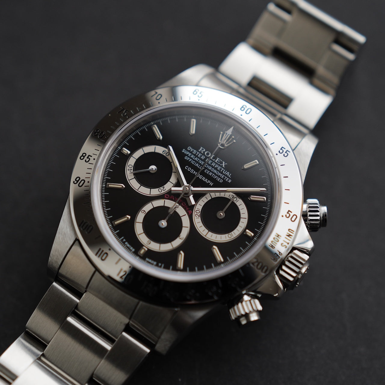 ロレックス/デイトナ16520/R番/段落ちマーク1/逆6/シングルバックル/裏蓋シール/ワンオーナー/ROLEX DAYTONA REF.16520 "Floating Dial" Invert 6 Single Buckle 1988 from first owner