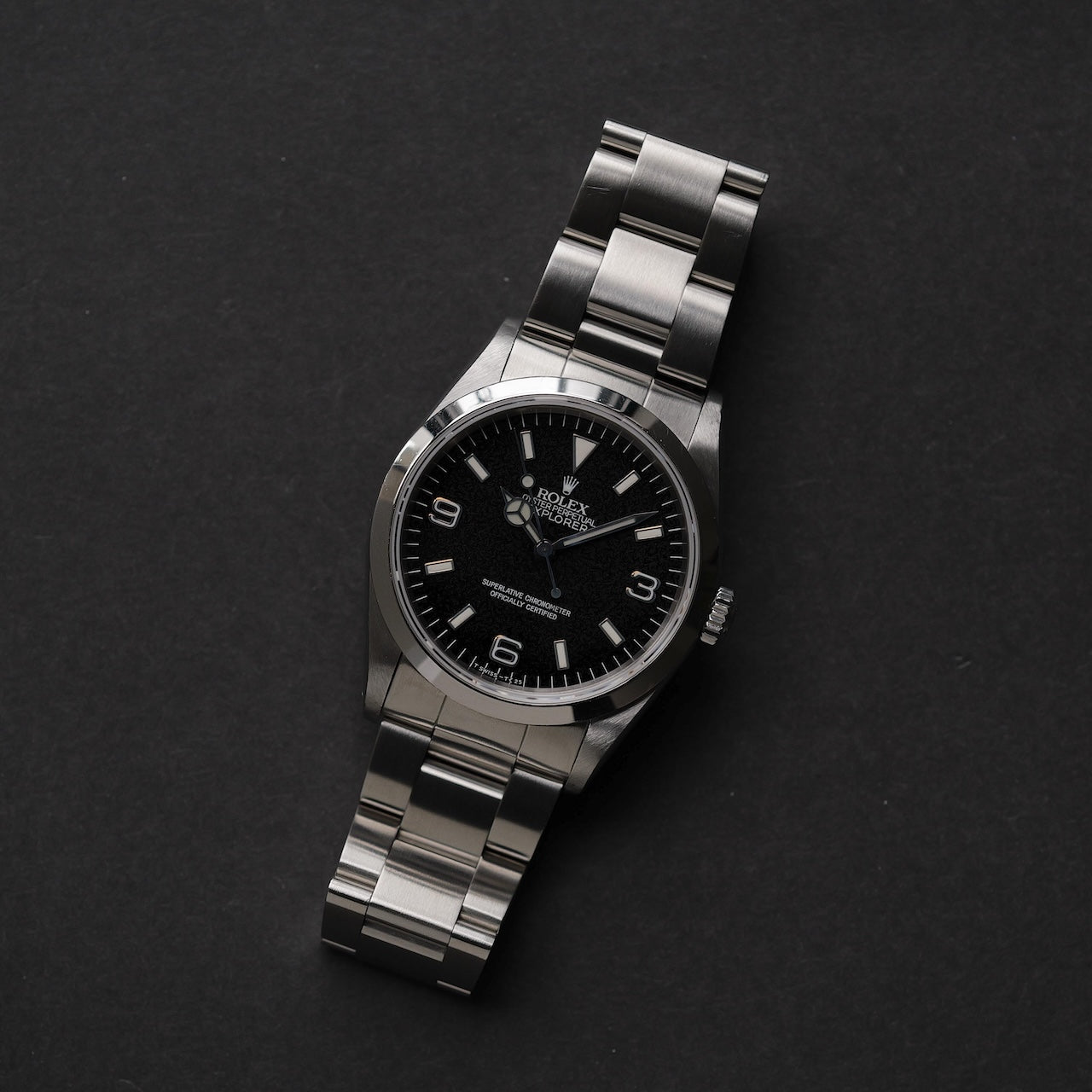 ロレックス/エクスプローラー1/14270/X番/フローズンダイヤル/オールトリチウム/シングルバックル/箱・保証書付き/ROLEX EXPLORER 1 Ref.14270 "Frozen dial" X-serial All tritium Single buckle 1991Y with Box and Paper