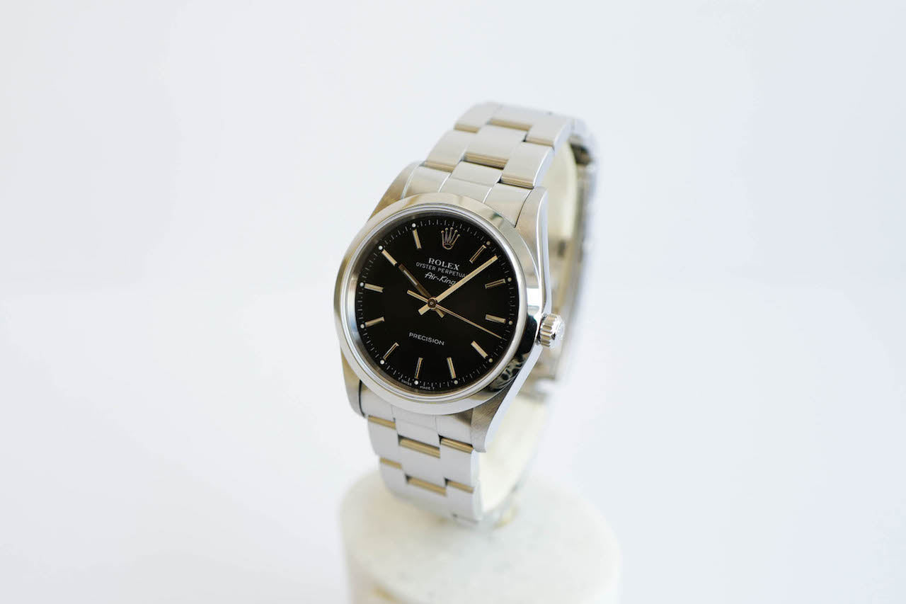 ROLEX Air-King ref.14000 Black dial comes with Rolex JP O/H guarantee card etc,