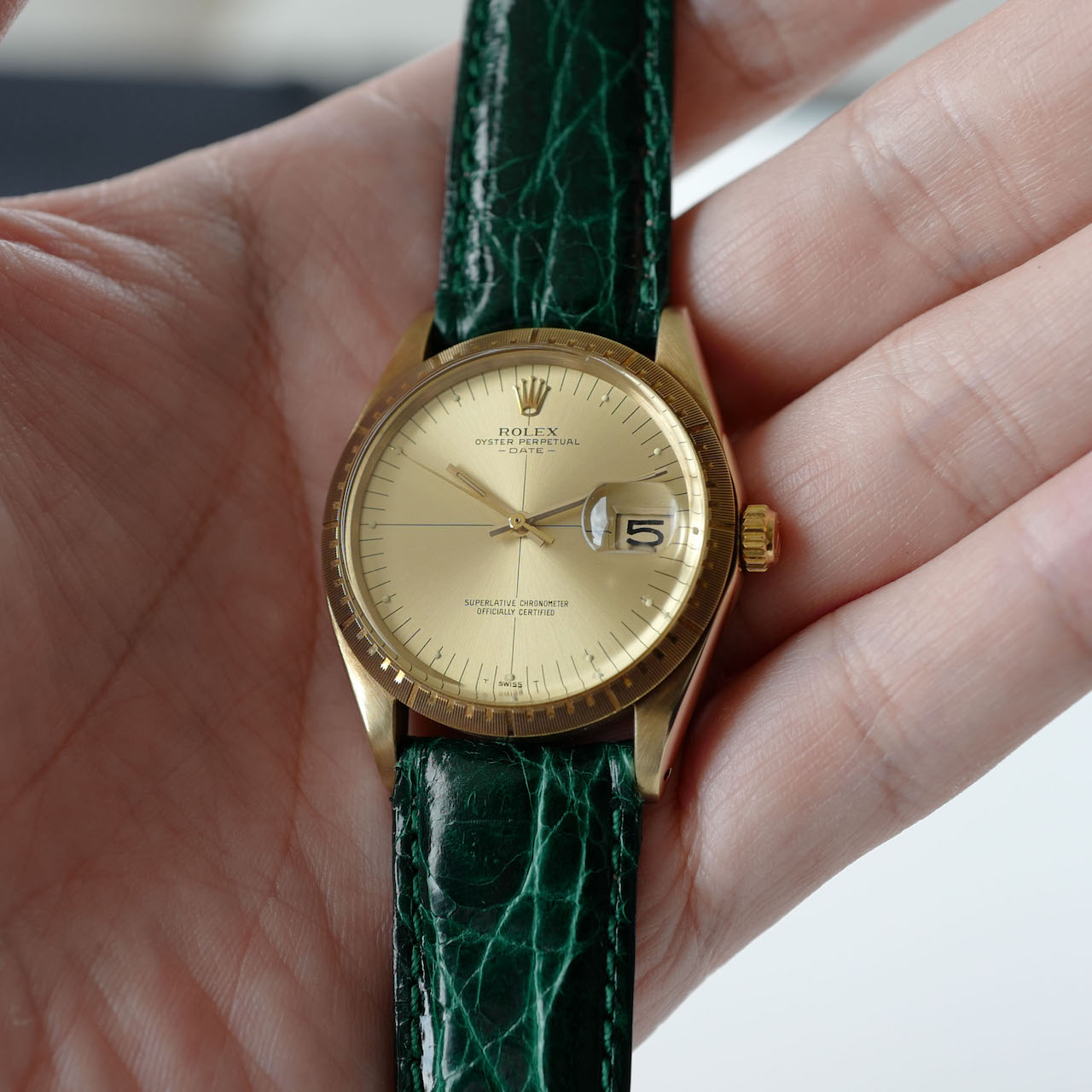 ROLEX Ref.1512 "Zephyr" 14K GOLD VERY MINT 1972y