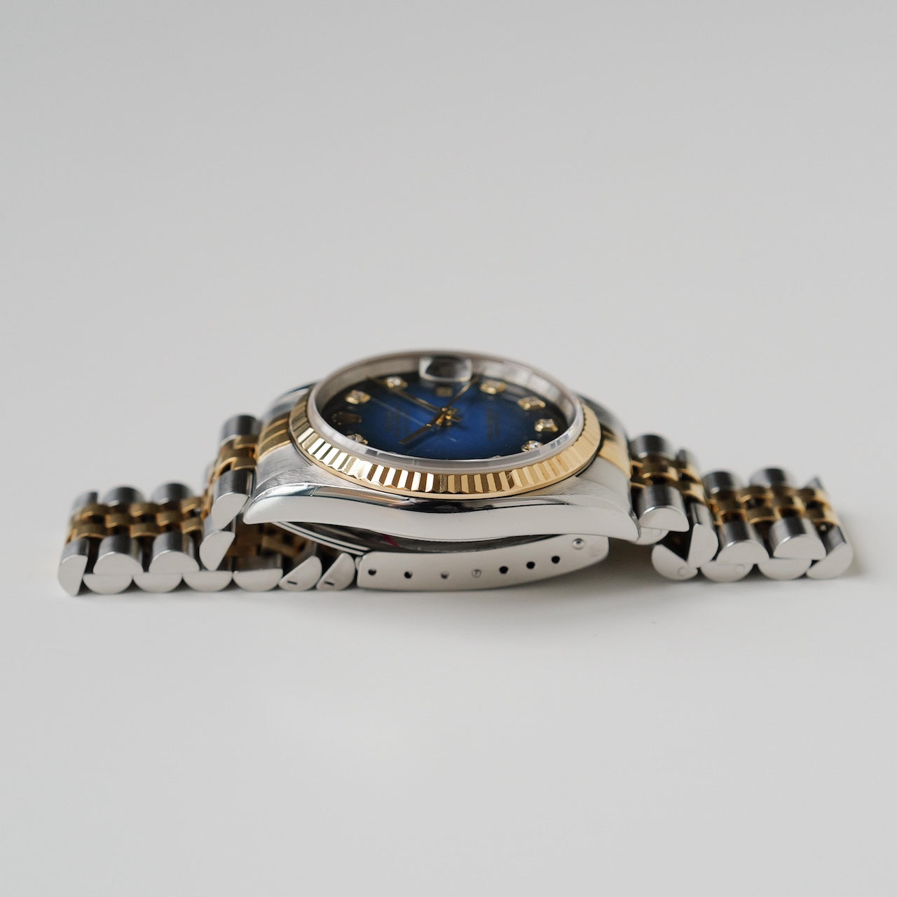 ロレックス/デイトジャスト16233G/ブルーグラデーション/10Pダイヤモンド/ROLEX DATE-JUST Ref.16233G "BLUE GRADATION" 10P DIAMONDS 18KYG 2001Y