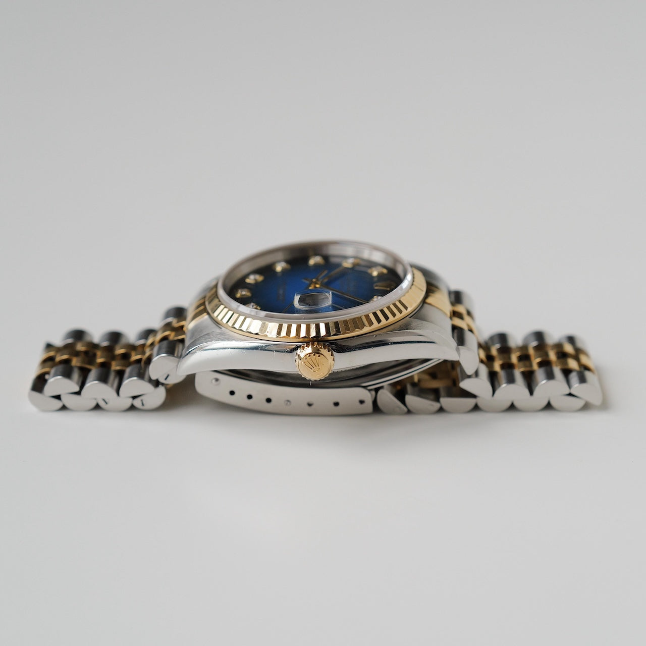 ロレックス/デイトジャスト16233G/ブルーグラデーション/10Pダイヤモンド/ROLEX DATE-JUST Ref.16233G "BLUE GRADATION" 10P DIAMONDS 18KYG 2001Y