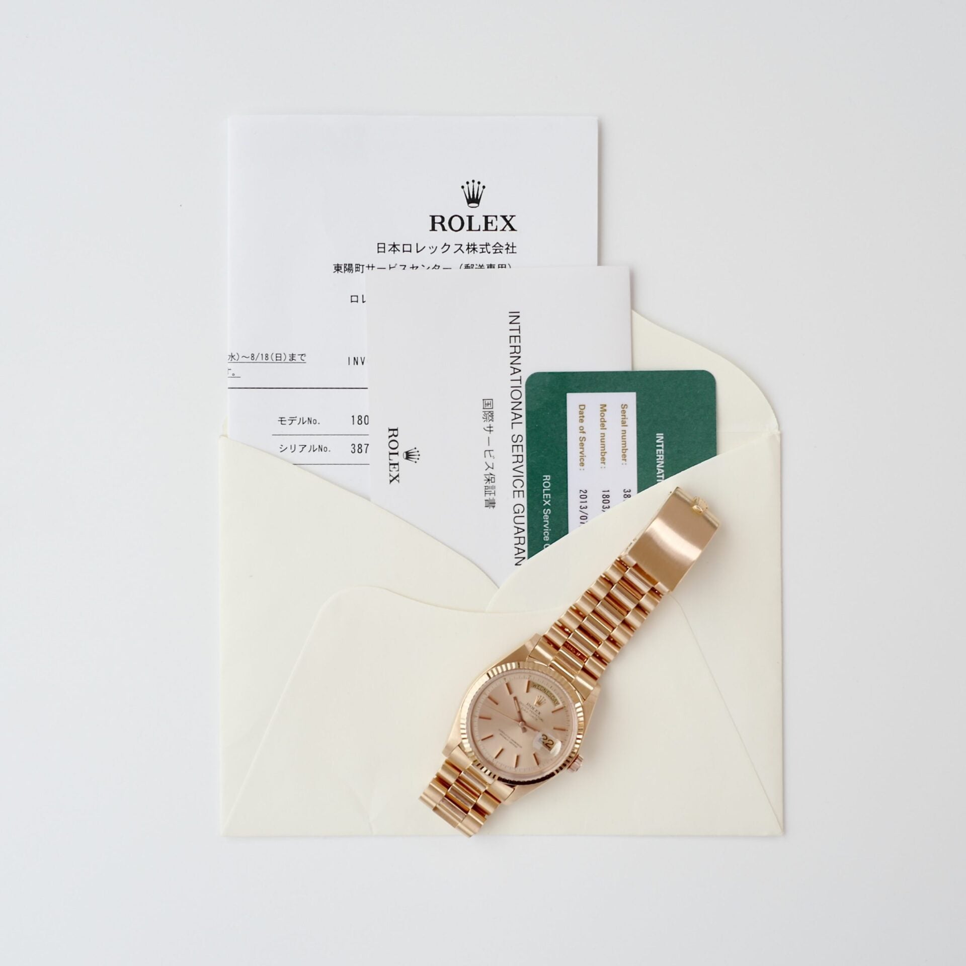 ROLEX DAY-DATE 1803/5 PINK GOLD 1975Y 日ロレ
