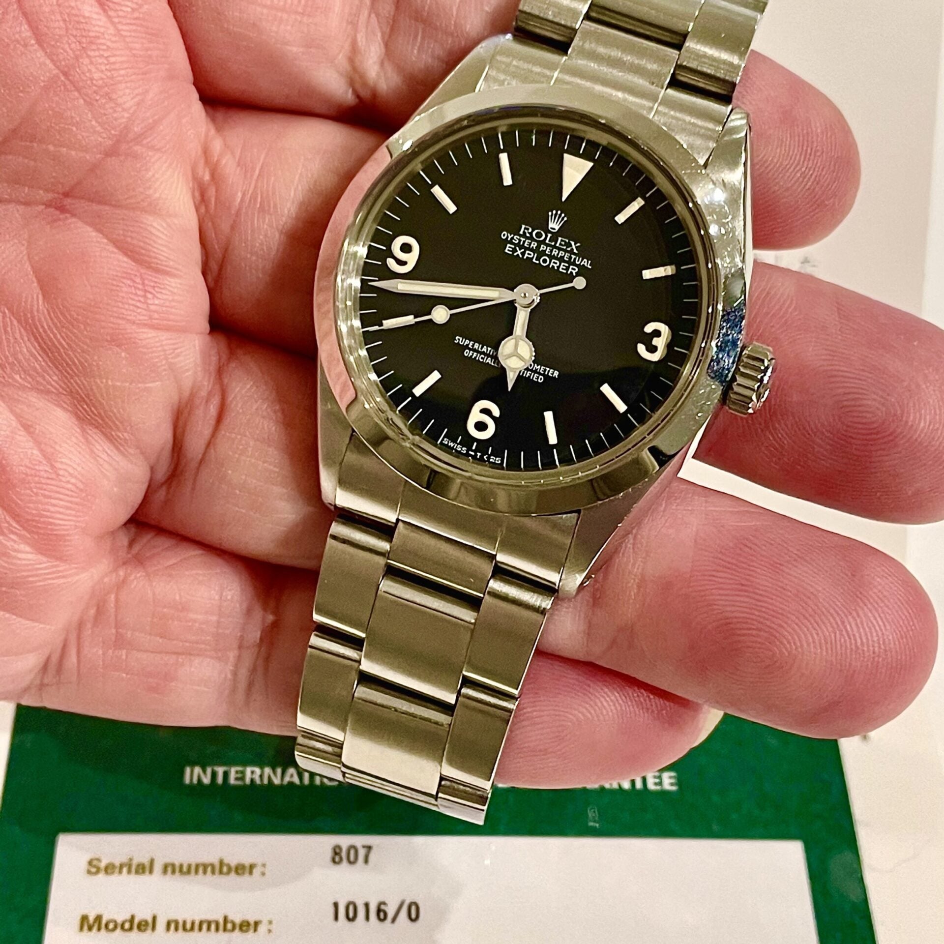 ROLEX EXPLORER1 REF.1016 ORIGINAL TRITIUM & PLASTIC DOME