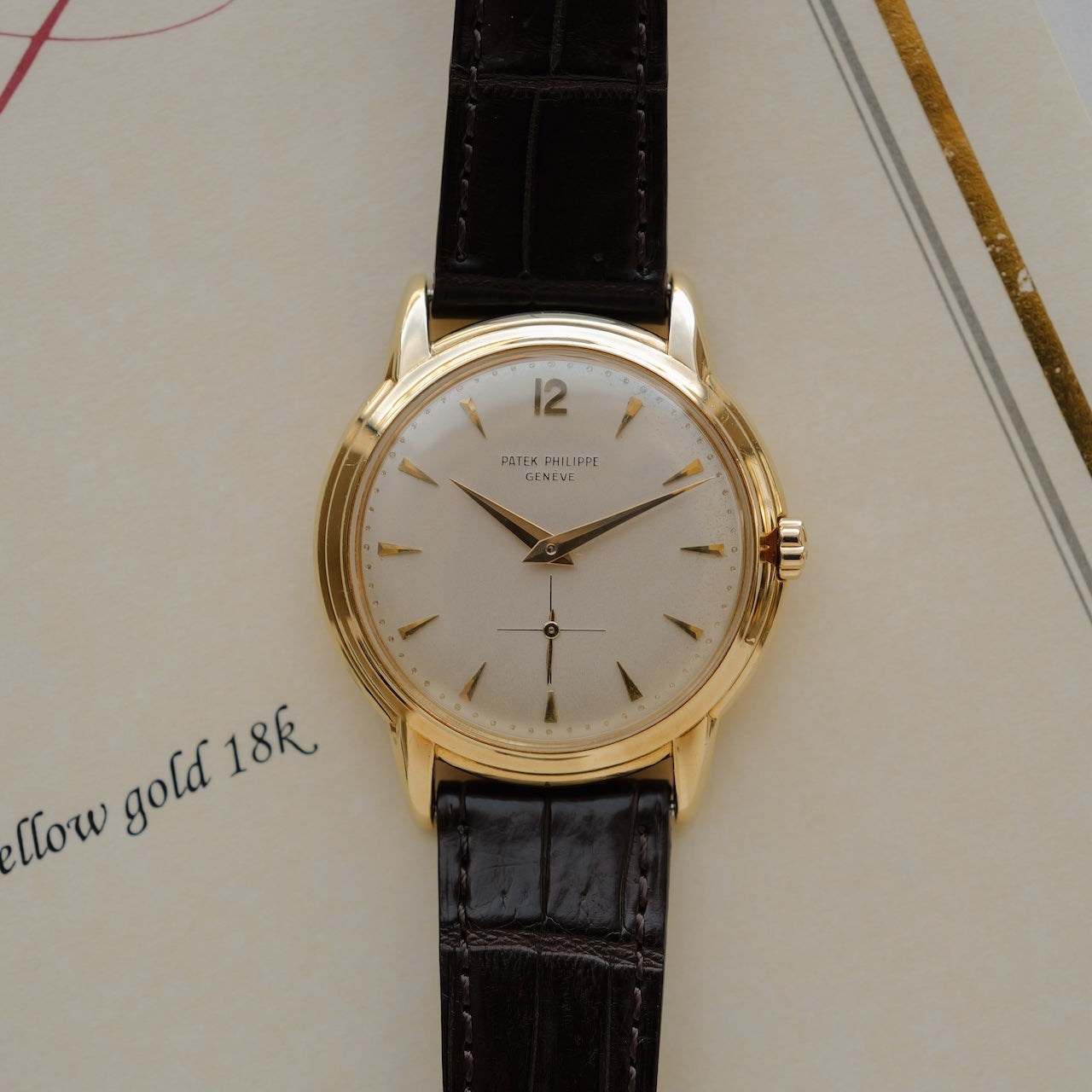 パテック・フィリップ/カラトラバ/2551/12-600AT/18KYG/1958yアーカイブ証明書付き/PATEK PHILIPPE CALATRAVA Ref.2551/cal.12-600 with Archive Paper
