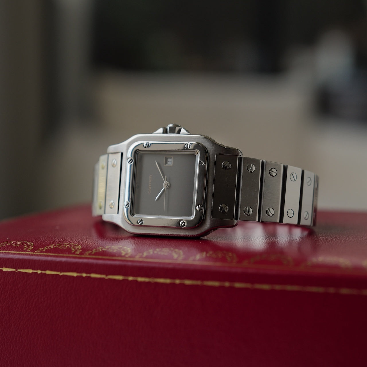 カルティエ/サントス/カレ/ガルべ/LM/ゴースト/グレイダイヤル/2960/CARTIER SANTOS Carrée / Galbee LM "GHOST/GREY DIAL" Ref.2960 Stainless Steel Case
