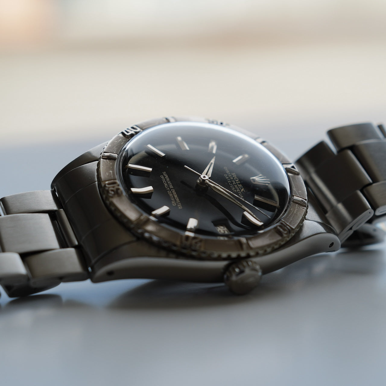 ロレックス/デイトジャスト6609/サンダーバード/ミラーダイヤル/WGベゼル/1959年ROLEX DATE-JUST Ref.6609 Turn-O-Gragh "Thunderbird"  Gilt Dial 1959