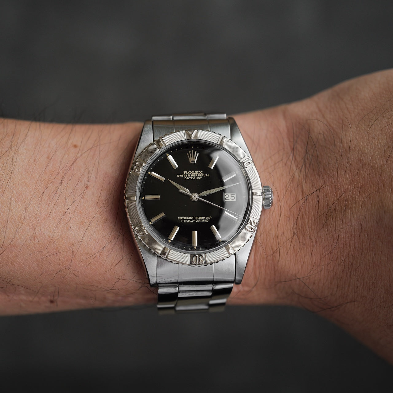 ロレックス/デイトジャスト6609/サンダーバード/ミラーダイヤル/WGベゼル/1959年ROLEX DATE-JUST Ref.6609 Turn-O-Gragh "Thunderbird"  Gilt Dial 1959