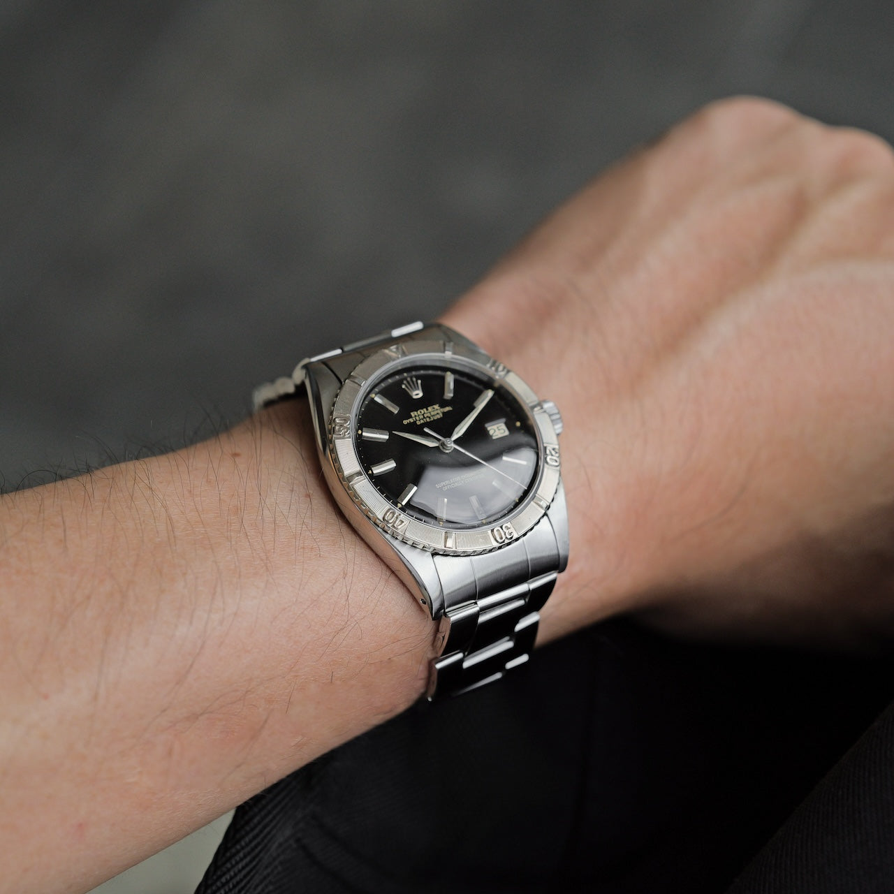 ロレックス/デイトジャスト6609/サンダーバード/ミラーダイヤル/WGベゼル/1959年ROLEX DATE-JUST Ref.6609 Turn-O-Gragh "Thunderbird"  Gilt Dial 1959