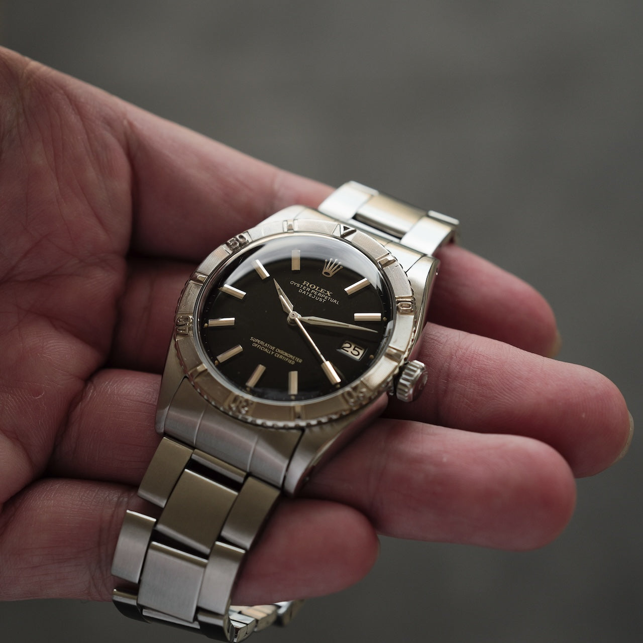 ロレックス/デイトジャスト6609/サンダーバード/ミラーダイヤル/WGベゼル/1959年ROLEX DATE-JUST Ref.6609 Turn-O-Gragh "Thunderbird"  Gilt Dial 1959