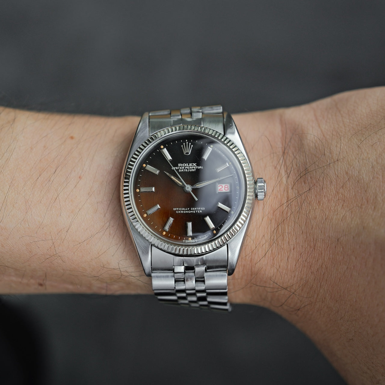 ロレックス/デイトジャスト6305/OCC/トロピカル/ミラーダイヤル/1954年/ROLEX DATE-JUST Ref.6305 "OCC TROPICAL GILT DIAL" 1954