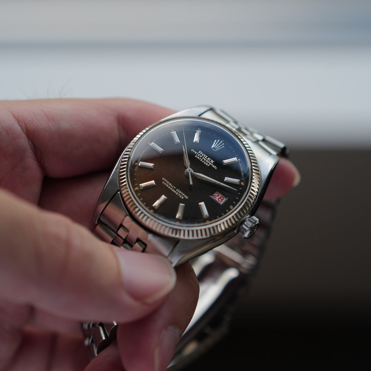 ロレックス/デイトジャスト6305/OCC/トロピカル/ミラーダイヤル/1954年/ROLEX DATE-JUST Ref.6305 "OCC TROPICAL GILT DIAL" 1954