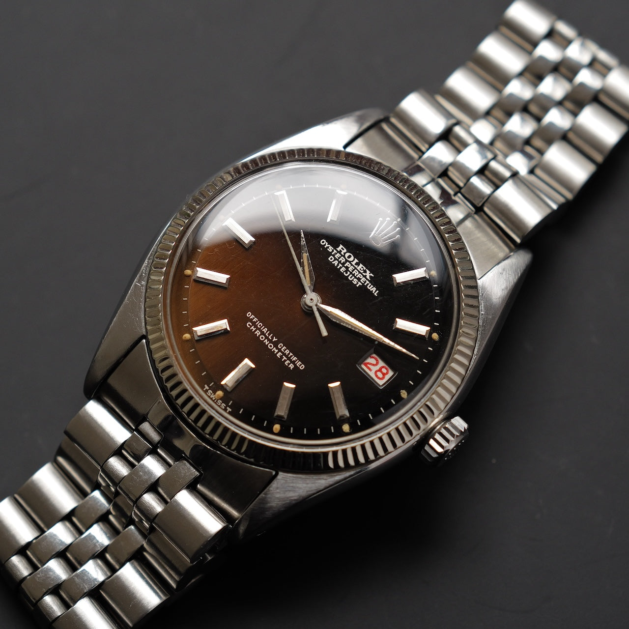 ロレックス/デイトジャスト6305/OCC/トロピカル/ミラーダイヤル/1954年/ROLEX DATE-JUST Ref.6305 "OCC TROPICAL GILT DIAL" 1954