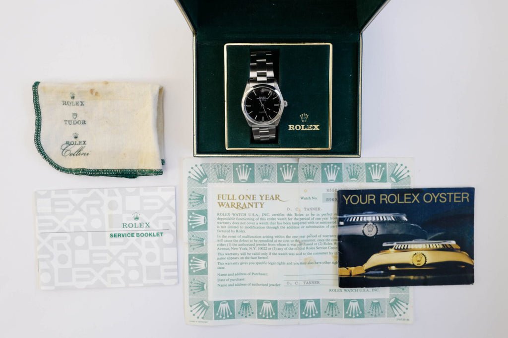 ROLEX Air-King Ref.5500 R black dial comes with Guarantee and box etc,