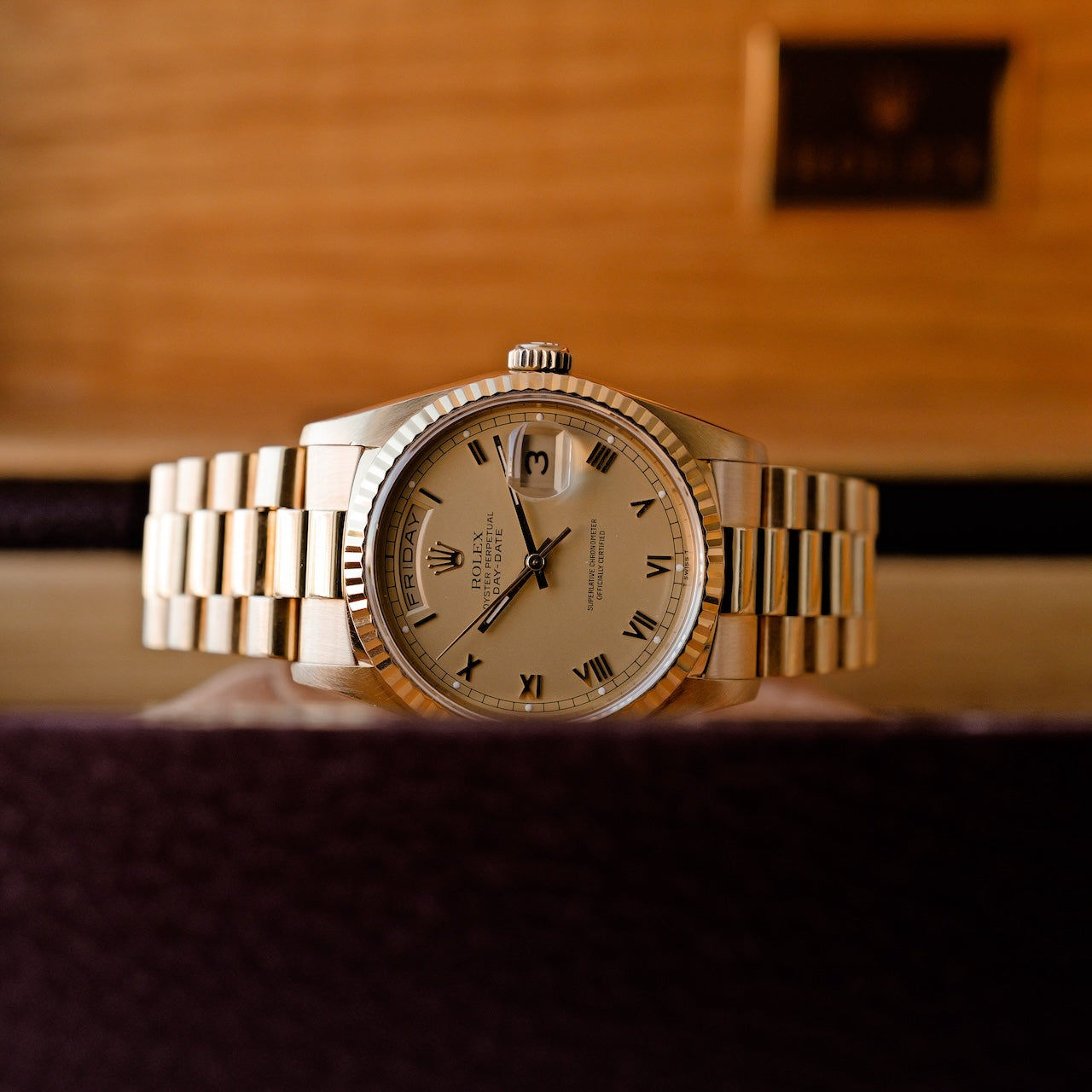 ロレックス/デイデイト36/18238/S番/ローマ数字/18Kイエローゴールド/ROLEX DAY-DATE 36 Ref.18238 18KYG "Roman" 1993 Box and Papers