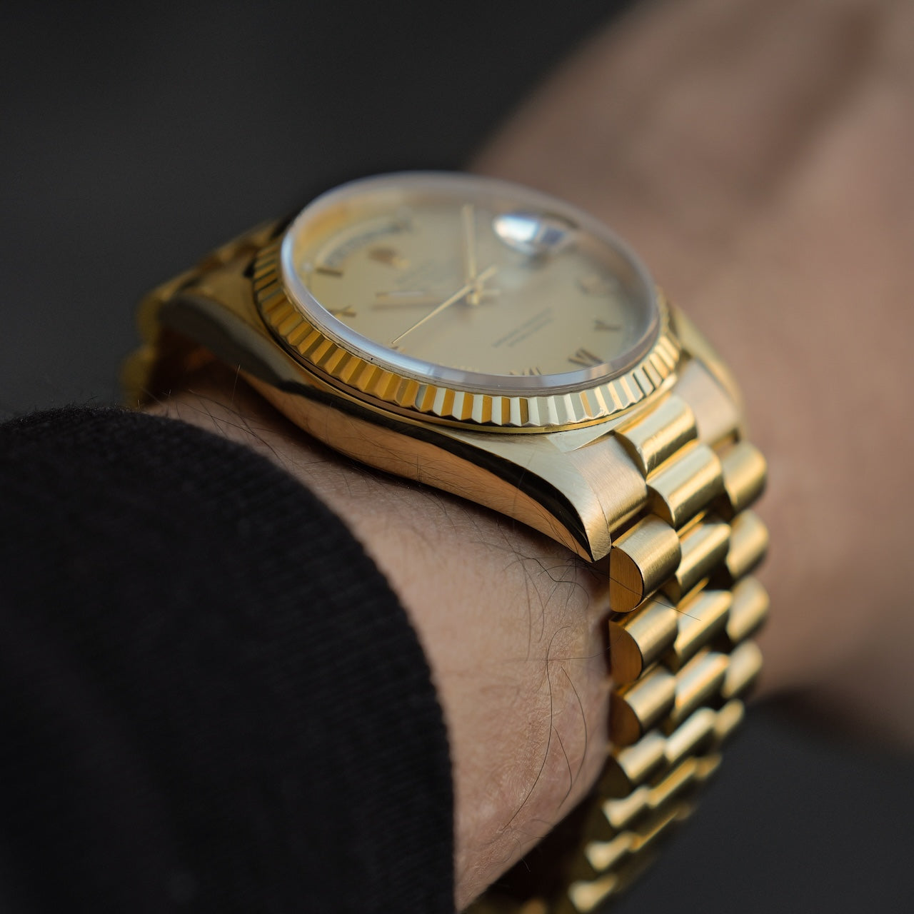 ロレックス/デイデイト36/18238/S番/ローマ数字/18Kイエローゴールド/ROLEX DAY-DATE 36 Ref.18238 18KYG "Roman" 1993 Box and Papers