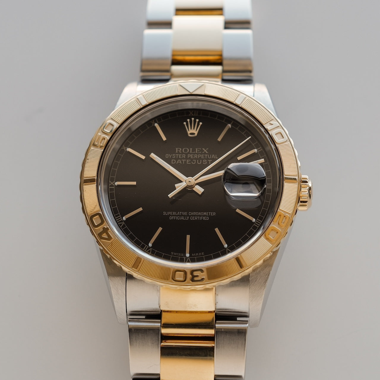 ロレックス/デイトジャスト16263/サンダーバード/ブラックダイヤル/18KYGベゼル/ROLEX DATE-JUST 36 Ref.16263 "Thunderbird" Black Dial 18KYG Bezel 2003