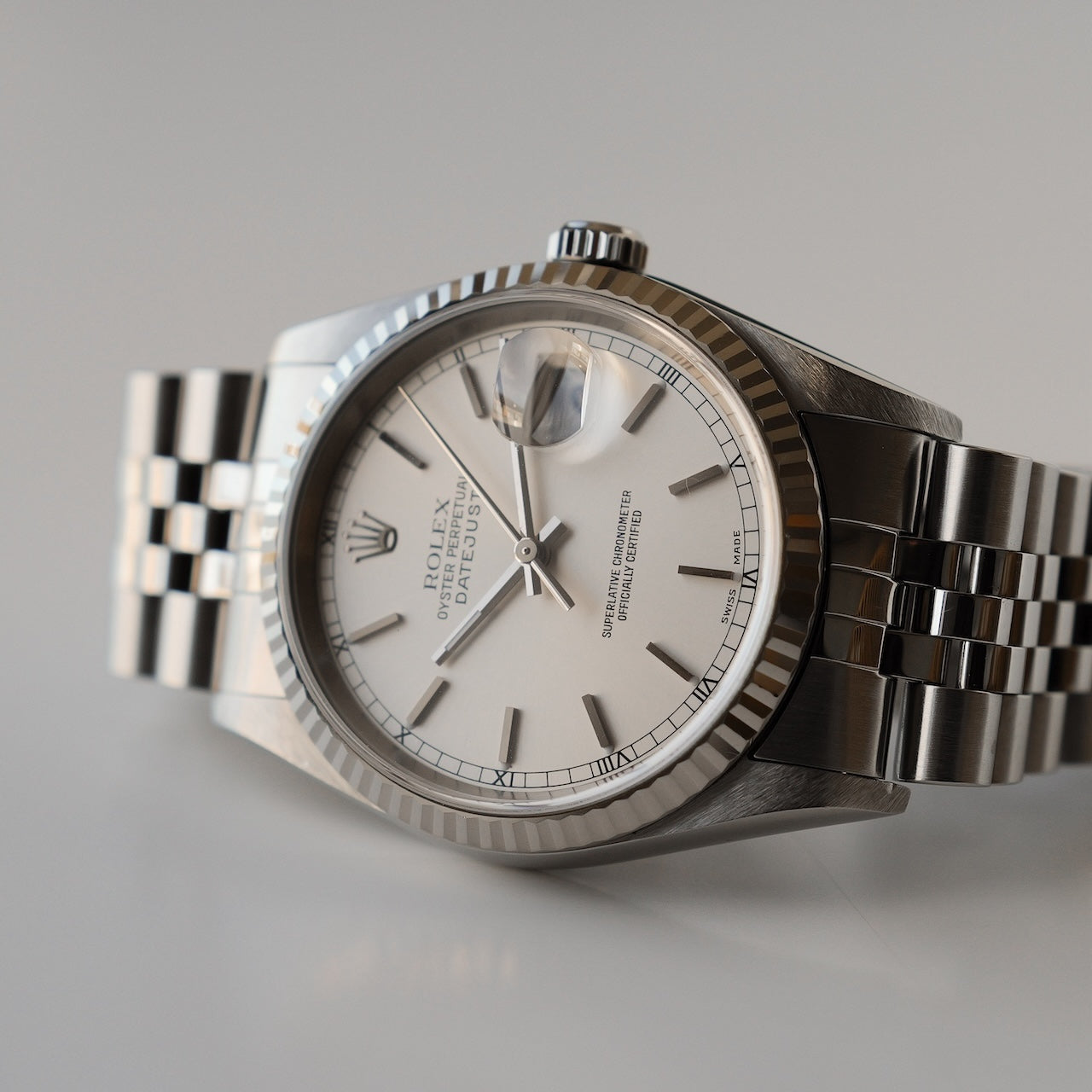 ロレックス/デイトジャスト16234/P番/シルバーダイヤル/保証書付き/ROLEX DATE-JSUT 36 Ref.16234 Silver Dial 2000 Box and Papers