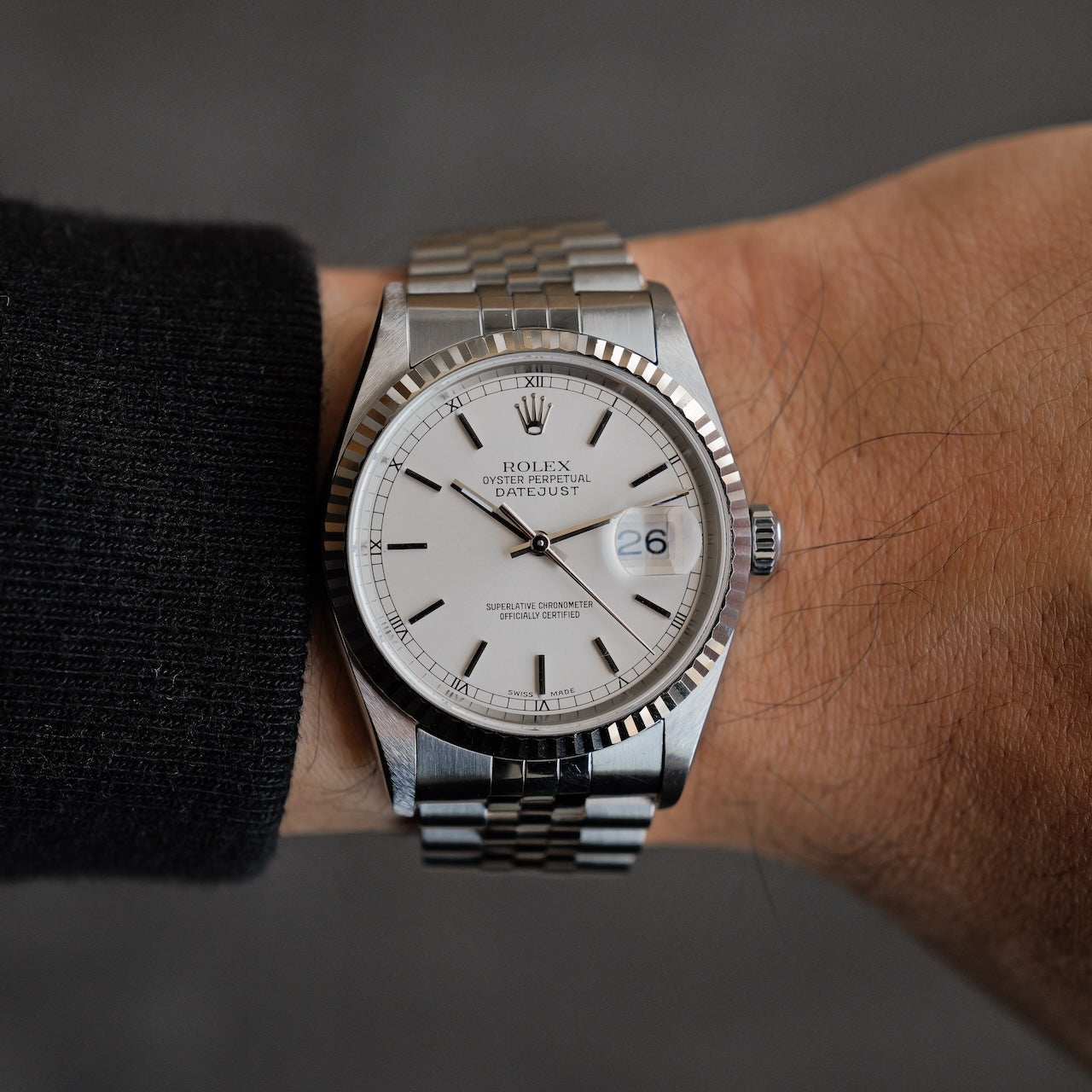 ロレックス/デイトジャスト16234/P番/シルバーダイヤル/保証書付き/ROLEX DATE-JSUT 36 Ref.16234 Silver Dial 2000 Box and Papers