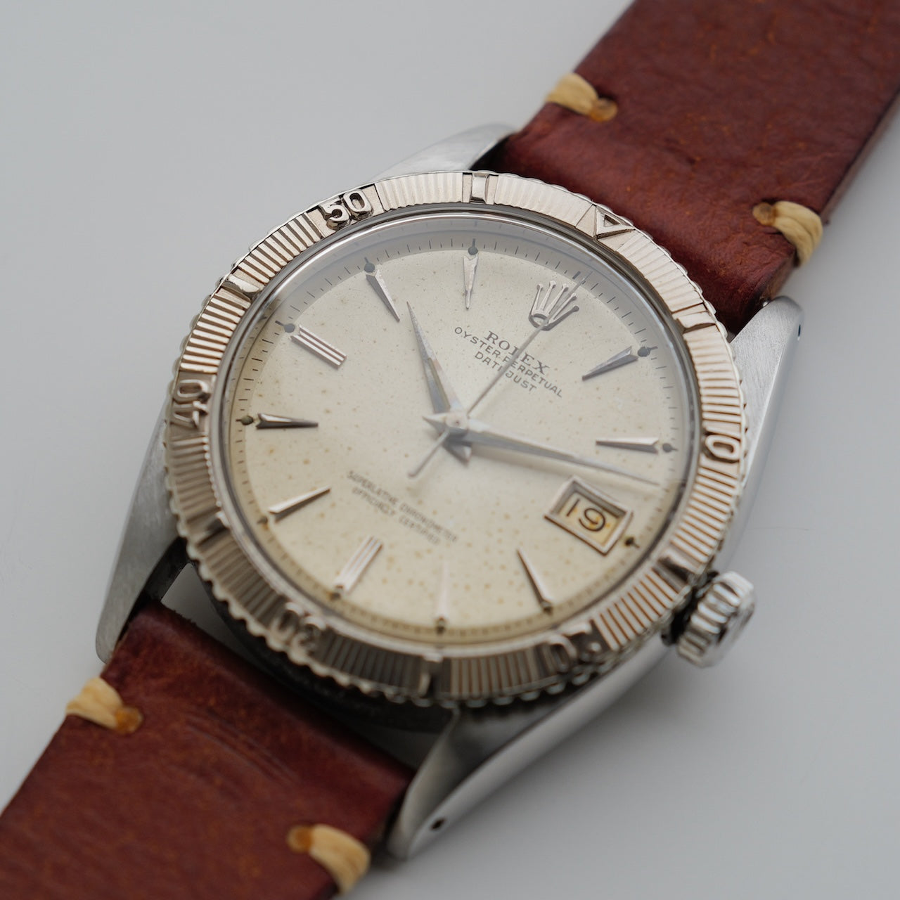 ロレックス/デイトジャスト6609/サンダーバード/シルバーダイヤル/WGベゼル/ROLEX DATE-JUST REF.6609 "Thunderbird" Silver Dial WG Bezel 1957