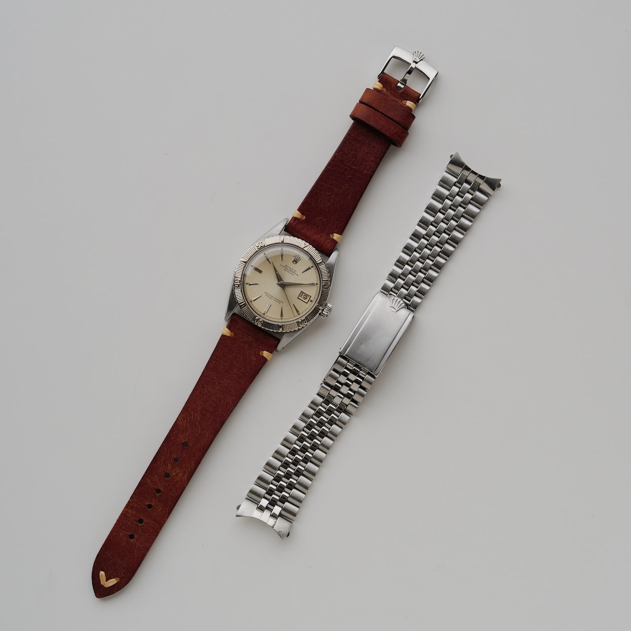 ロレックス/デイトジャスト6609/サンダーバード/シルバーダイヤル/WGベゼル/ROLEX DATE-JUST REF.6609 "Thunderbird" Silver Dial WG Bezel 1957