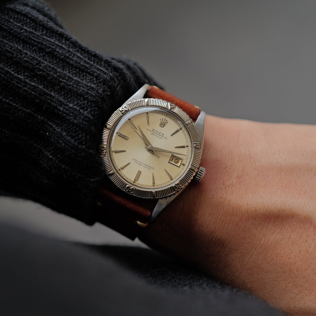 ロレックス/デイトジャスト6609/サンダーバード/シルバーダイヤル/WGベゼル/ROLEX DATE-JUST REF.6609 "Thunderbird" Silver Dial WG Bezel 1957
