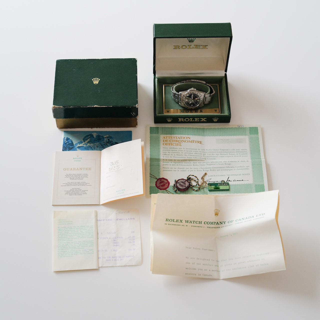 ロレックス/エクスプローラー2/1655/マーク1 ダイヤル/マーク1ベゼル/保証書付きフルセット/ROLEX EXPLORER2 Ref.1655 “Mk.1 Dial Mk.1 Bezel” Straight Hand 1972Y Full Set