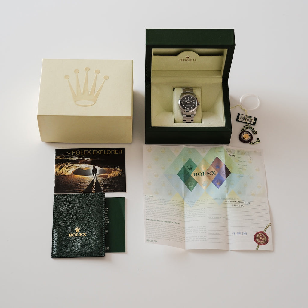 ロレックス/エクスプローラー1/114270/F番/保証書付きフルセットROLEX EXPLORER 1 Ref.114270 F Serial 2005 Full Set