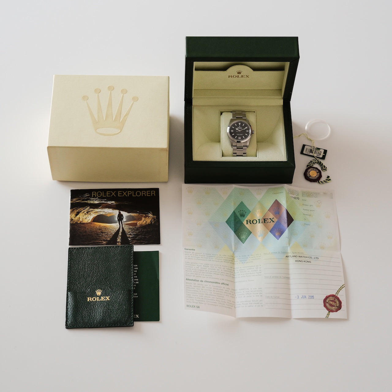 ロレックス/エクスプローラー1/114270/F番/保証書付きフルセットROLEX EXPLORER 1 Ref.114270 F Serial 2005 Full Set