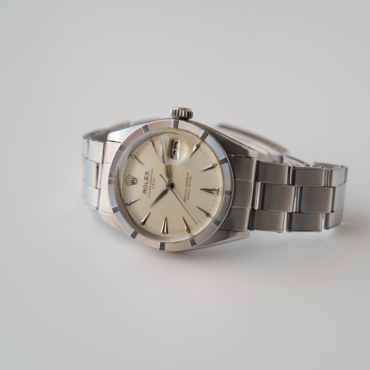 ロレックス/オイスター・パーペチュアル・デイト1501/エンジンターンドベゼル/保証書/元箱付き/ROLEX/OYSTER PERPETUAL DATE/Ref.1501/Engine Turned Bezel/1961/Box and Paper