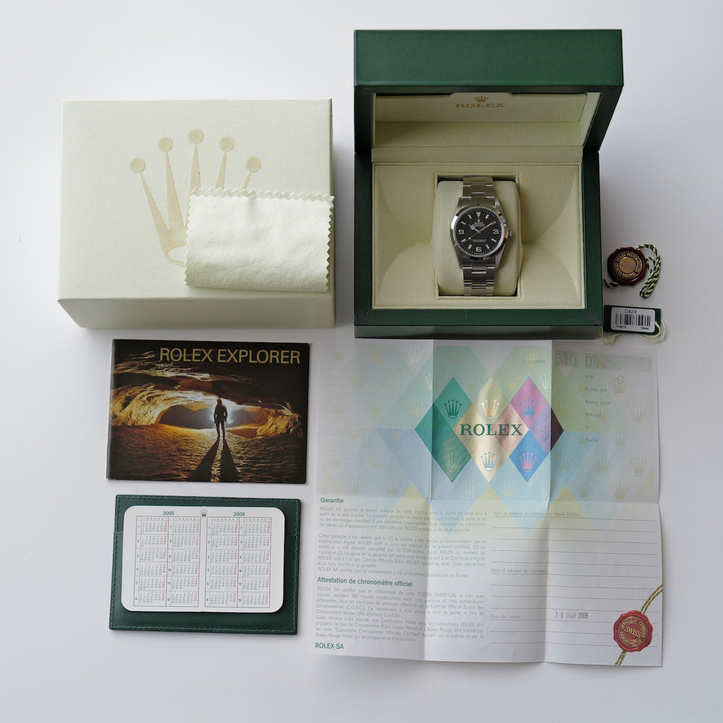 ロレックス/エクスプローラー1/114270/D番/裏蓋シール/保証書付きフルセット/ROLEX EXPLORER1 Ref.114270 D Serial 2005-06 Full Set