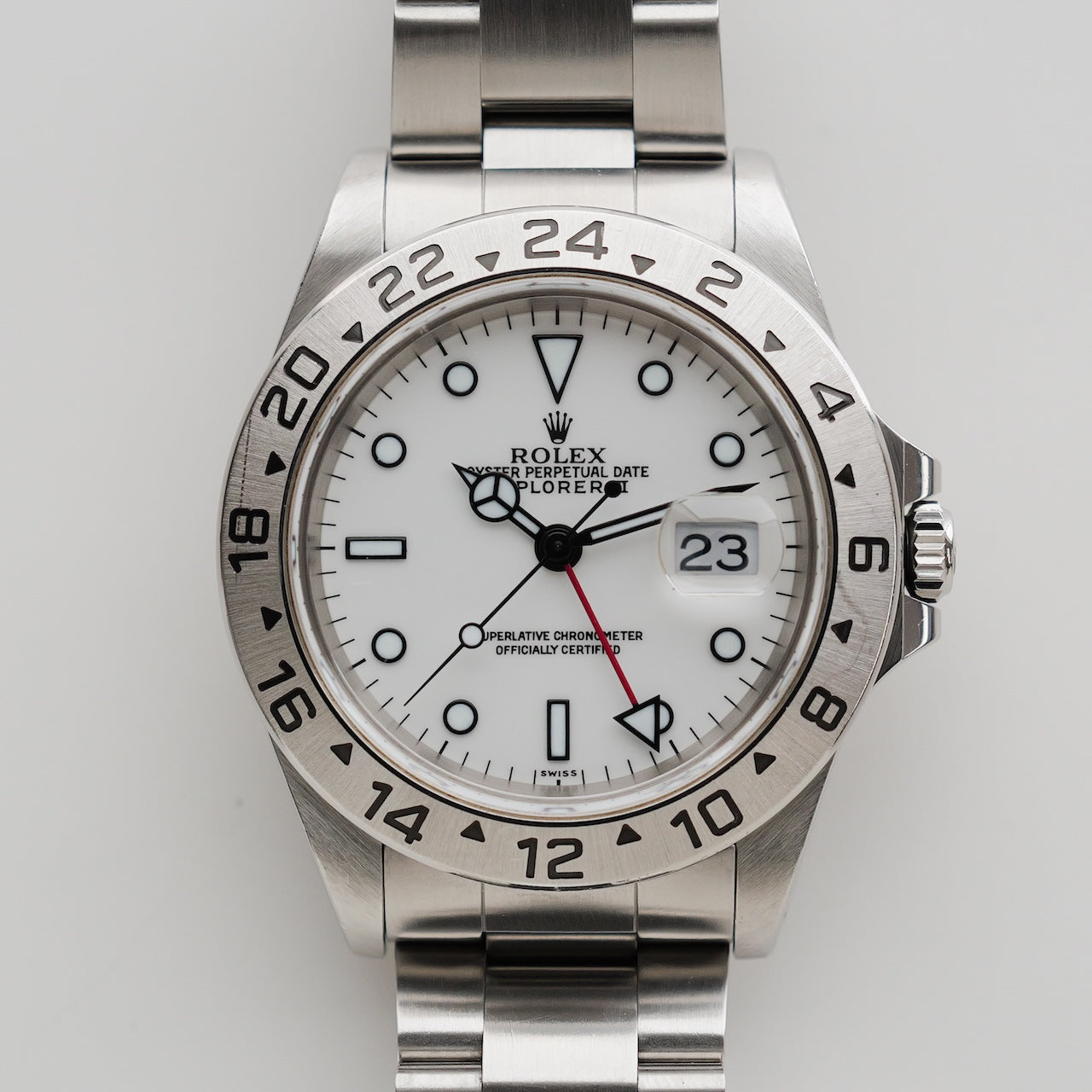 ロレックス/エクスプローラー2/16570/U番/1997年/オンリースイスダイヤル/裏蓋シール/保証書付き/ROLEX EXPLORER2 Ref.16570 "Only SWISS" 1997 with Paper