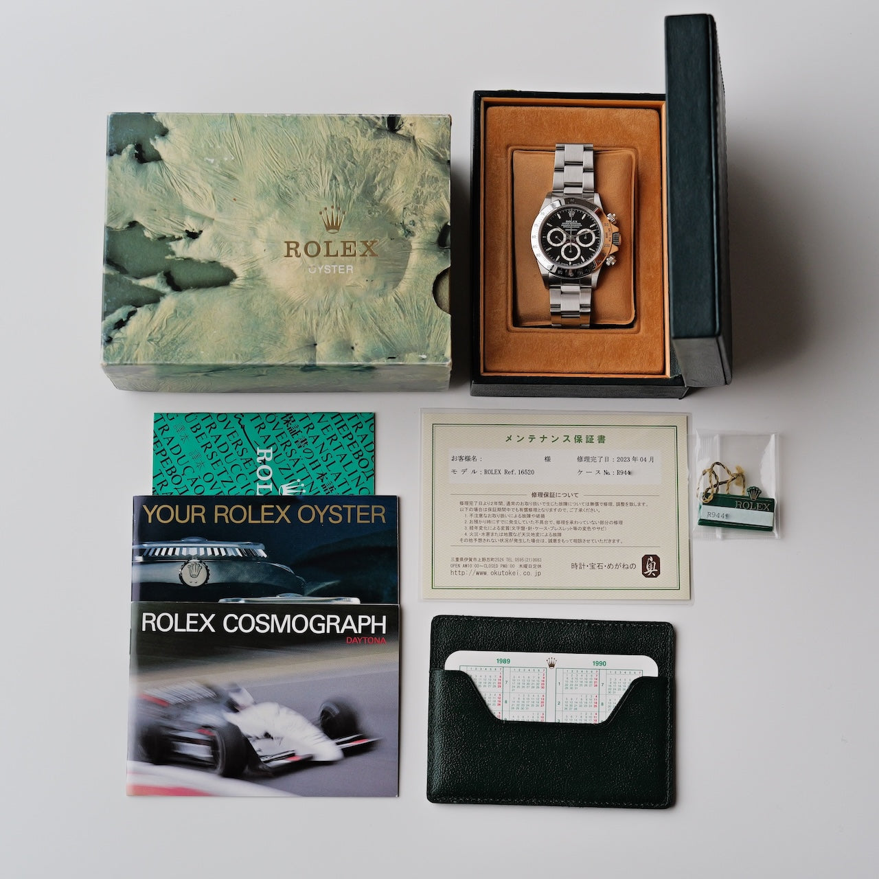 ロレックス/デイトナ16520/R番/段落ちマーク１/逆6/シングルバックル/裏蓋シール/ワンオーナー/ROLEX DAYTONA REF.16520 "Floating Dial" Invert 6 Single Buckle 1988 from first owner