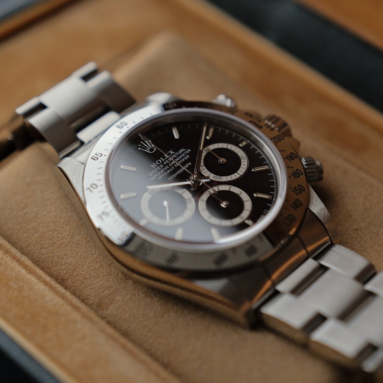 ロレックス/デイトナ16520/R番/段落ちマーク１/逆6/シングルバックル/裏蓋シール/ワンオーナー/ROLEX DAYTONA REF.16520 "Floating Dial" Invert 6 Single Buckle 1988 from first owner