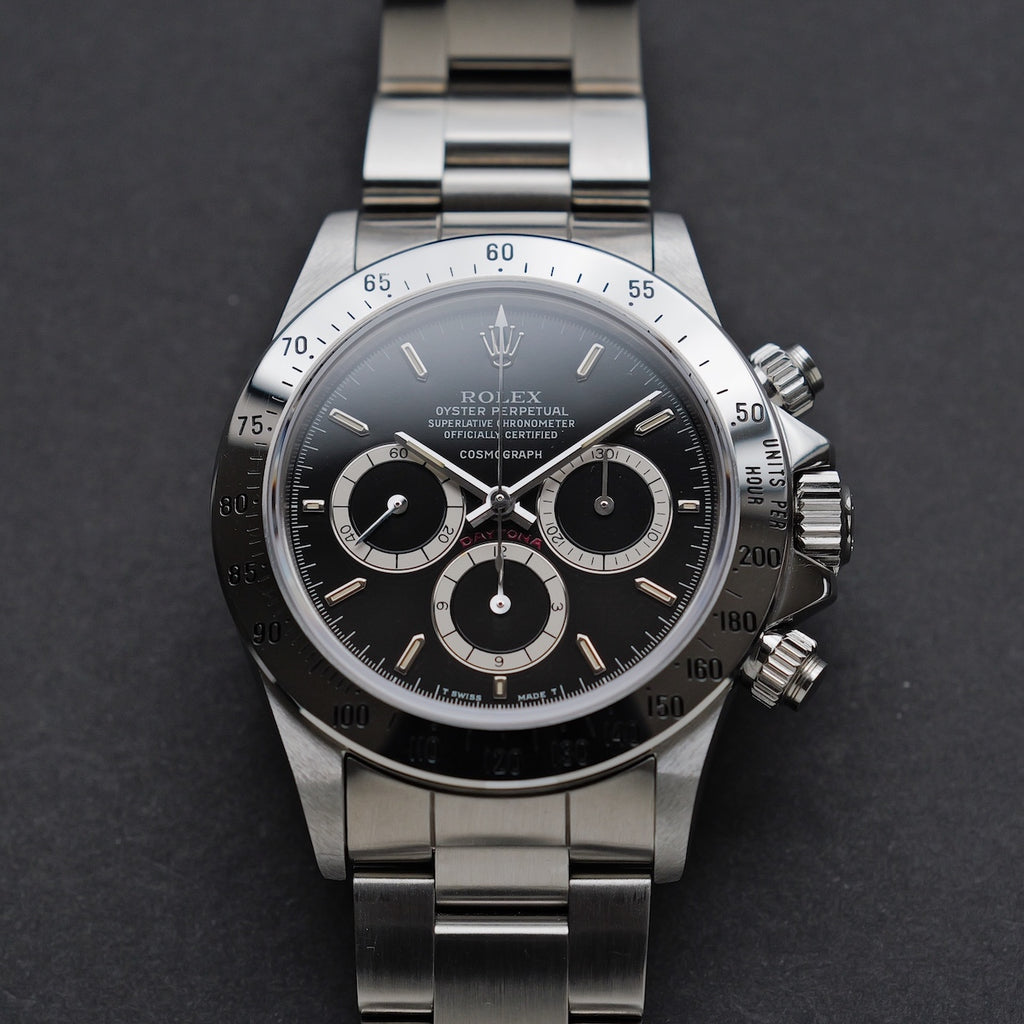 ロレックス/デイトナ16520/R番/段落ちマーク１/逆6/シングルバックル/裏蓋シール/ワンオーナー/ROLEX DAYTONA REF.16520 "Floating Dial" Invert 6 Single Buckle 1988 from first owner