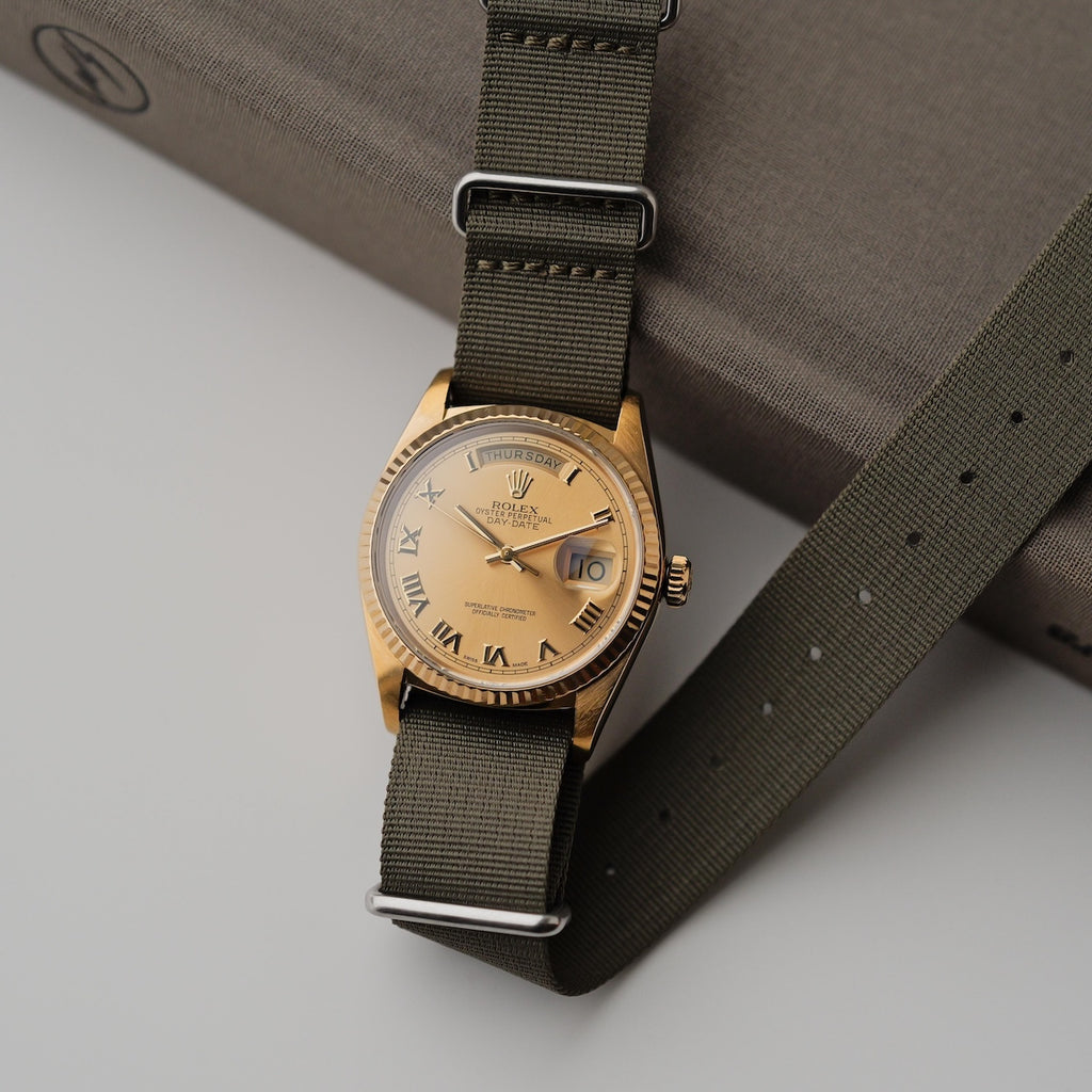 ロレックス/デイデイト18038/18Kイエローゴールド/ローマンインデックス/保証書付き/ROLEX DAY-DATE Ref.18038 Roman Dial 18KYG 1985Y