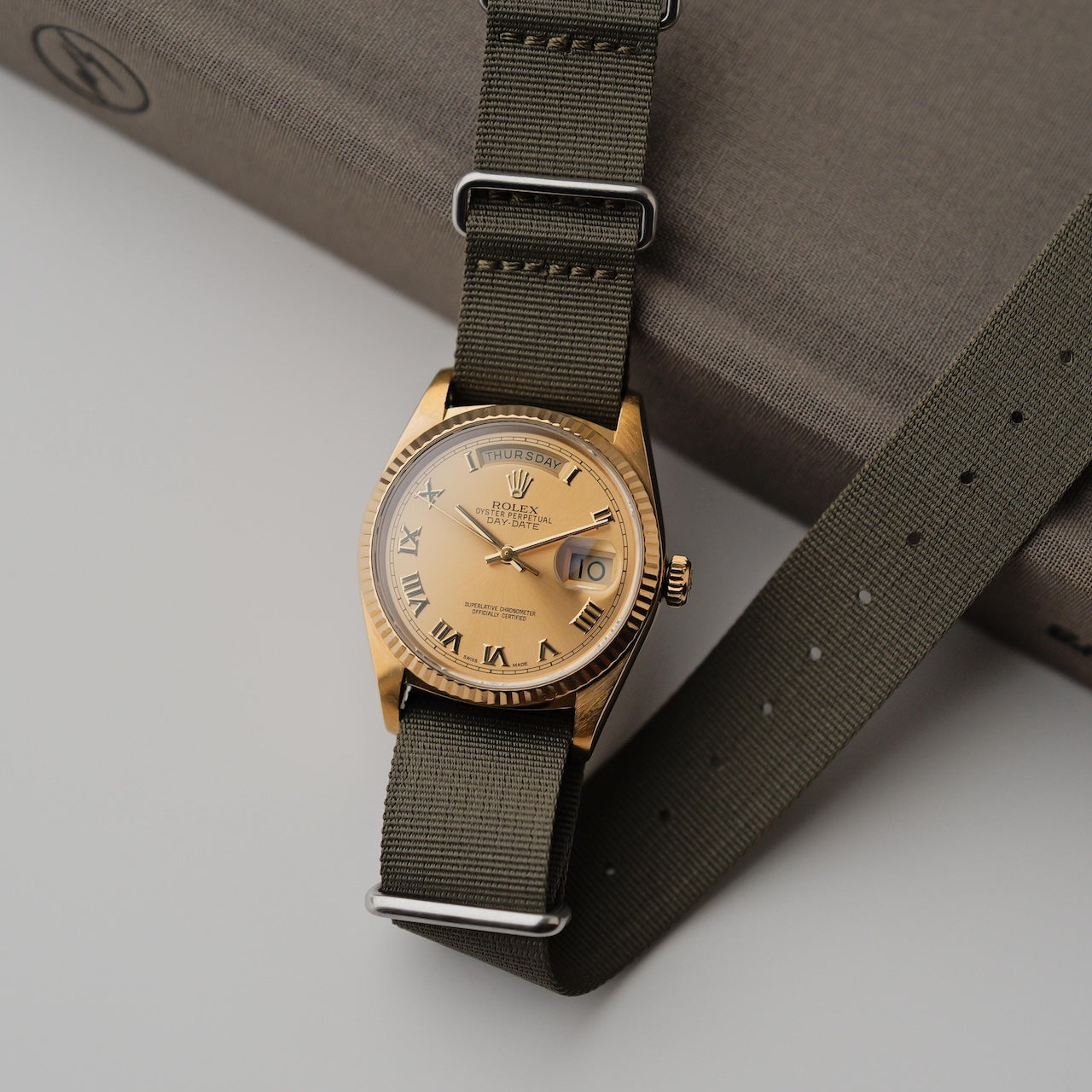 ロレックス/デイデイト18038/18Kイエローゴールド/ローマンインデックス/保証書付き/ROLEX DAY-DATE Ref.18038 Roman Dial 18KYG 1985Y