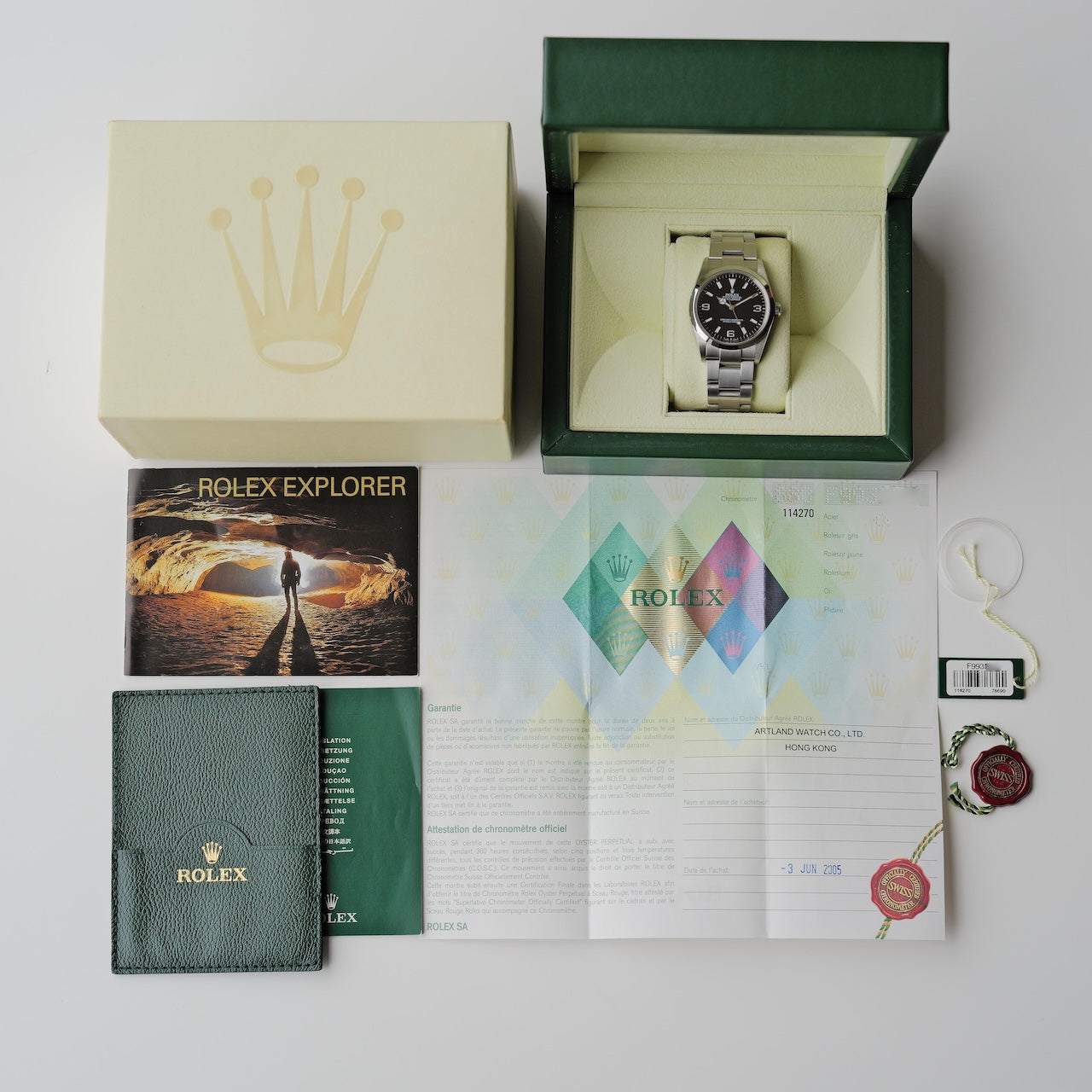 ロレックス/エクスプローラー1/114270/F番/保証書付きフルセット/ROLEX