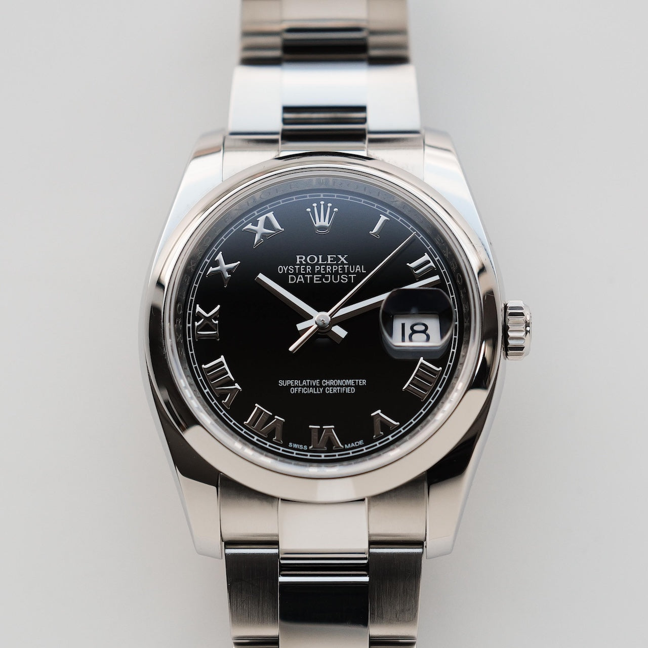 ロレックス/デイトジャスト/116200/ランダム品番/ブラックローマンダイヤル/保証書付きフルセット/ROLEX DATE-JUST Ref.116200 Black Roman Dial 2012Y with Paper