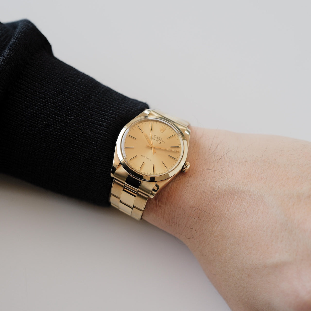 ロレックス/エアキング5500/14Kイエローゴールド/保証書付き/ROLEX AIR-KING Ref.5500 14KYG 1975Y with Paper