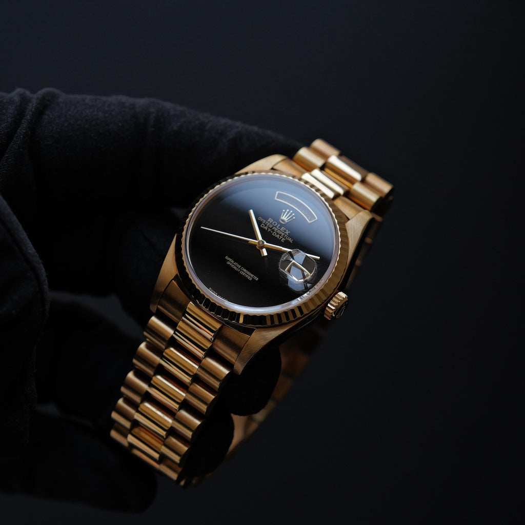 ロレックス/デイデイト18238/18KYG/オニキスダイヤル/日ロレOH保証書/ROLEX DAY-DATE Ref.18238 18KYG "ONYX" ROLEX OH SERVICE CARD 1993y