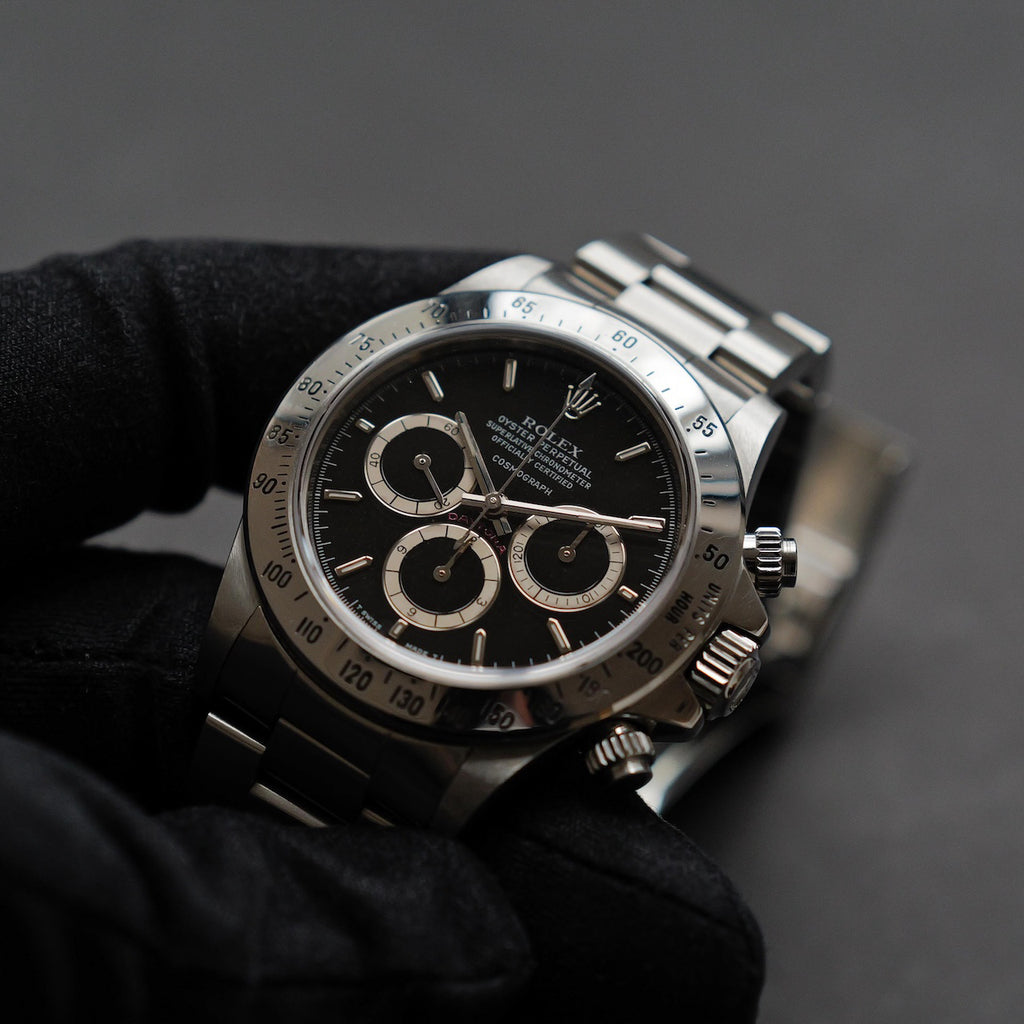 【価格見直し】ロレックス/デイトナ16520/R番/段落ちマーク1ダイヤル/200タキ/逆6/シングルバックル/ROLEX DAYTONA REF.16520 “Mk.1 Floating Dial”  Mk.1 200 Tachy Bezel 1988y