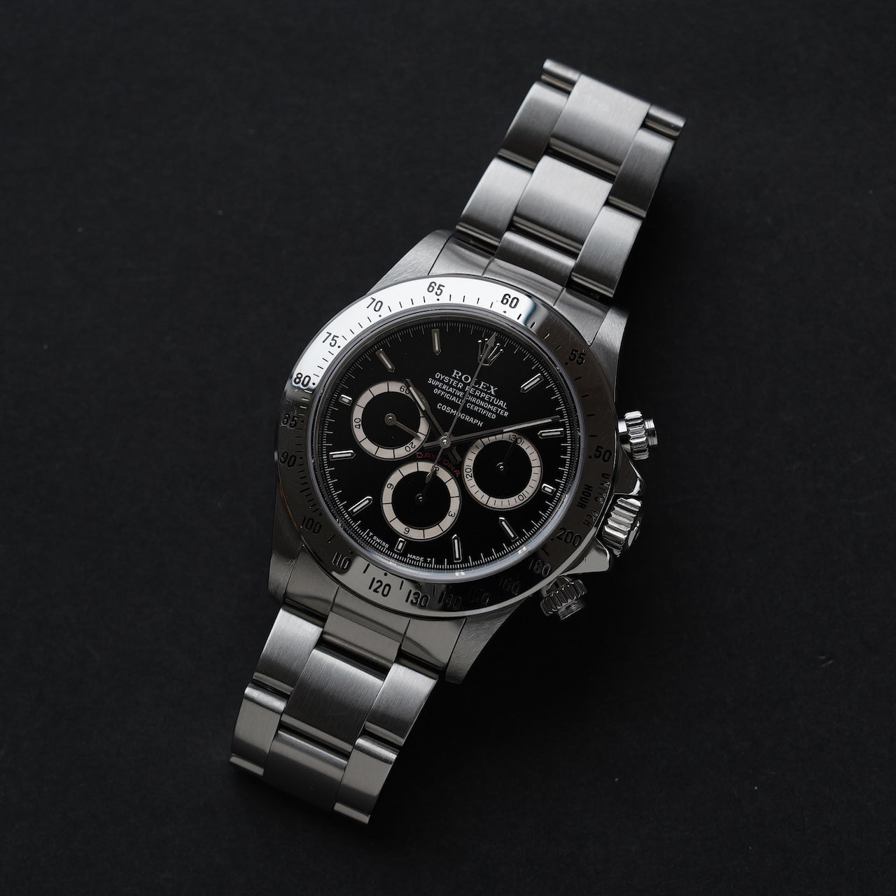 【価格見直し】ロレックス/デイトナ16520/R番/段落ちマーク1ダイヤル/200タキ/逆6/シングルバックル/ROLEX DAYTONA REF.16520 “Mk.1 Floating Dial”  Mk.1 200 Tachy Bezel 1988y
