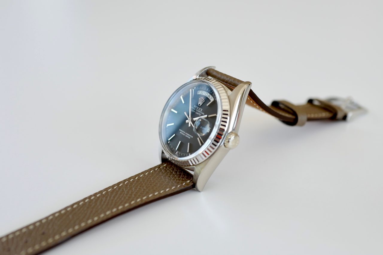 Restock ROLEX DAYDATE Ref.1803/9 18KWG Original Black dial 1971y