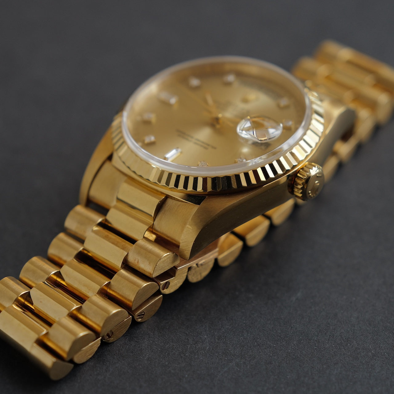 ロレックス/デイデイト18238A/W番/ 10Pダイヤモンド/18Kイエローゴールド/保証書付きフルセット/ROLEX DAY-DATE Ref,18238A "Baguette Diamond" 18K Yellow Gold 1995y Full Set