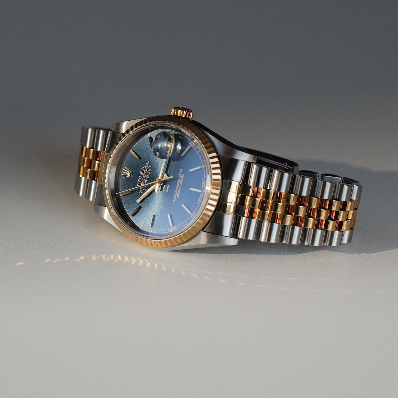 ロレックス/デイトジャスト16233/U番/トリチノバ/ブルーダイヤル/18Kイエローゴールド/ROLEX DATE-JUST Ref.16233 "Tritinova" Blue Dial 1997-98y