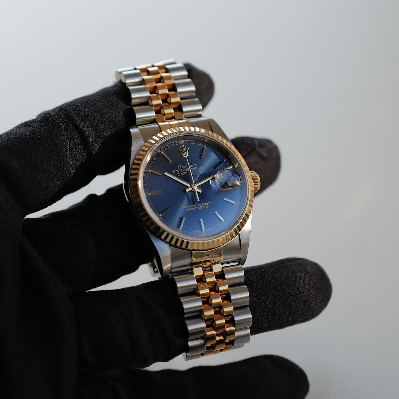 ロレックス/デイトジャスト16233/U番/トリチノバ/ブルーダイヤル/18Kイエローゴールド/ROLEX DATE-JUST Ref.16233 "Tritinova" Blue Dial 1997-98y