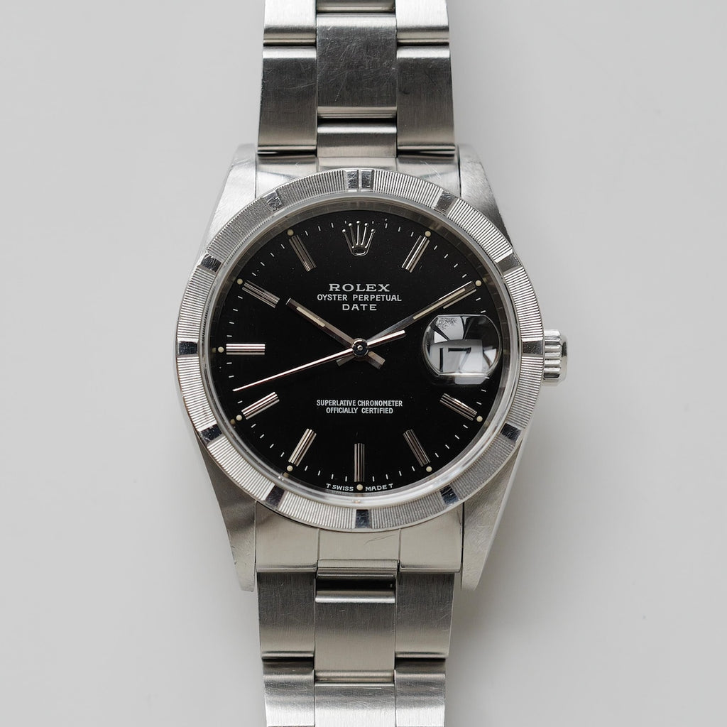 ロレックス/オイスターパーペチュアル デイト15210/エンジンターンドベゼル/保証書つき/ROLEX OYSTER PERPETUAL DATE Ref.15210 "ENGINE TURNED BEZEL"  1993-94y with Guarantee