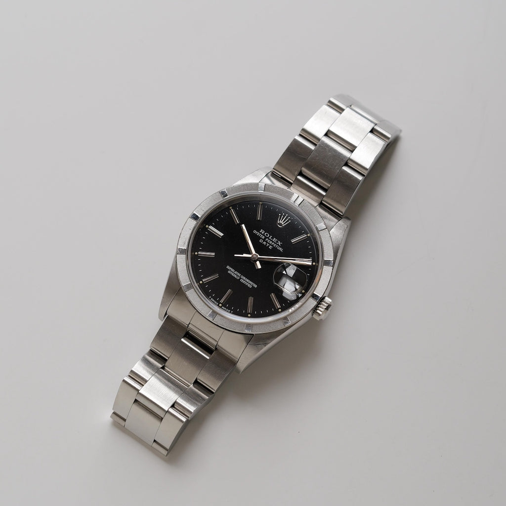 ロレックス/オイスターパーペチュアル デイト15210/エンジンターンドベゼル/保証書つき/ROLEX OYSTER PERPETUAL DATE Ref.15210 "ENGINE TURNED BEZEL"  1993-94y with Guarantee
